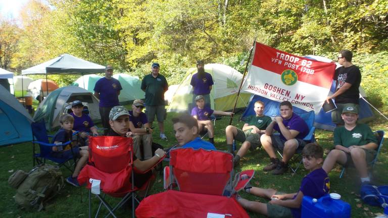 Scouts re-enact the Battle of Walnut Mountain Goshen Boy Scouts meet up at Walnut Mountain State Park (Photo by Frances Ruth Harris)