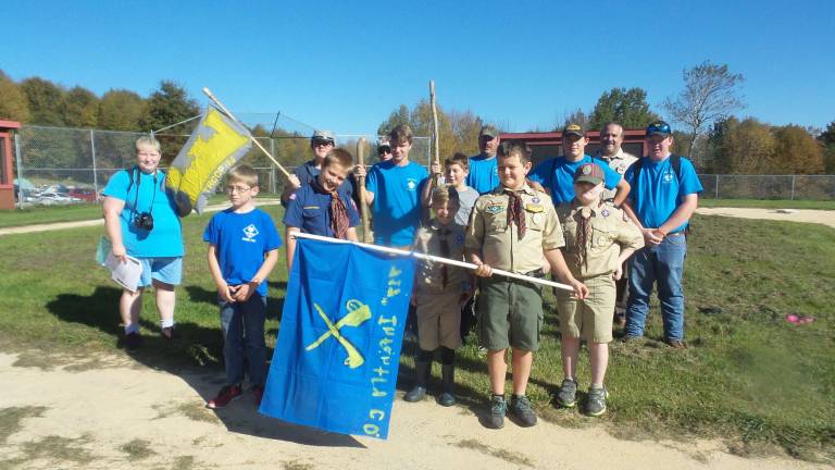 Scouts re-enact the Battle of Walnut Mountain Troop 106 took on Infantry 717 for the day (Photo by Frances Ruth Harris)