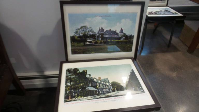 Skip Gregory's historic photos to grace meeting hall Historical photos from the collection of Randolph "Skip" Gregory will hang in the borough meeting hall for perpetuity (Photo by Frances Ruth Harris)