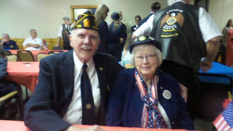 American Legion installs officers for the year to come Past Chaplain Joseph Ryder and Linda Ryder, Past Secretary of the Auxiliary