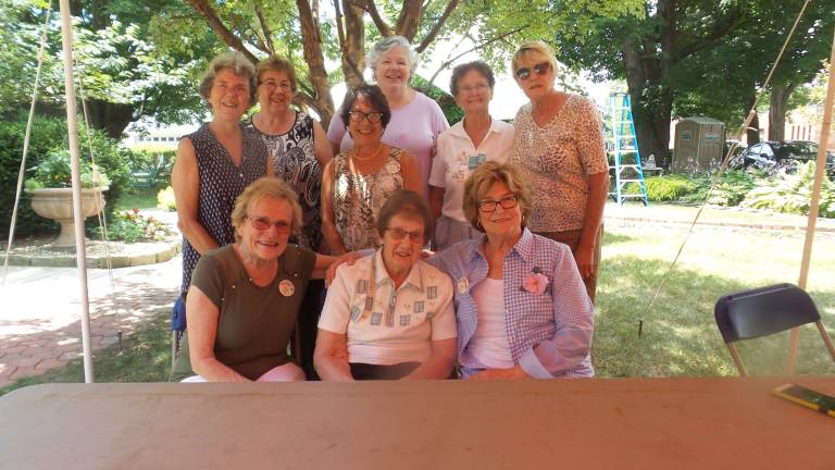How does your garden grow? Town and Country Secret Garden Tour of the Milford Garden Club takes in everything from koi Milford Garden Club members, seated: Helga Becking, Lorraine Gregory, Sue Daley; standing: Linda Pinto, Gretel Walker, Donna Hannigan, Teresa Johnson, Chris Allen and Natalie Augustin.