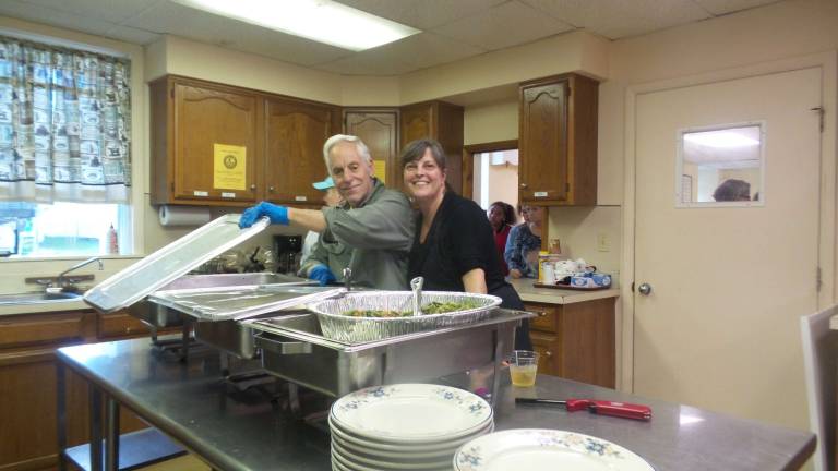 Chefs Jerry Weinstock and Liz Steen handled a kitchen filled with action and abundance (Photo by Frances Ruth Harris)