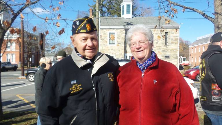 'Our freedom will never be free' This couple attending the ceremony has been married for 54 years (Photo by Frances Ruth Harris)