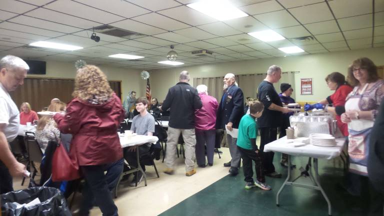 'Our freedom will never be free' Veterans, their families, and members of the community enjoyed breakfast together before the ceremony at Soldiers and Sailors Monument (Photo by Frances Ruth Harris)