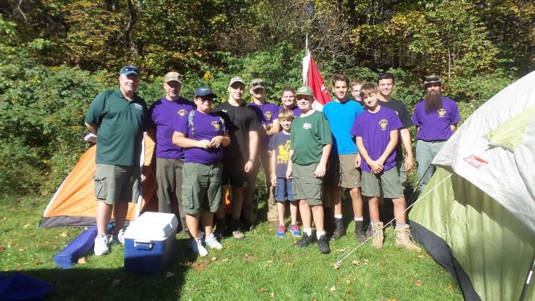 Scouts re-enact the Battle of Walnut Mountain Goshen Boy Scouts (Photo by Frances Ruth Harris)
