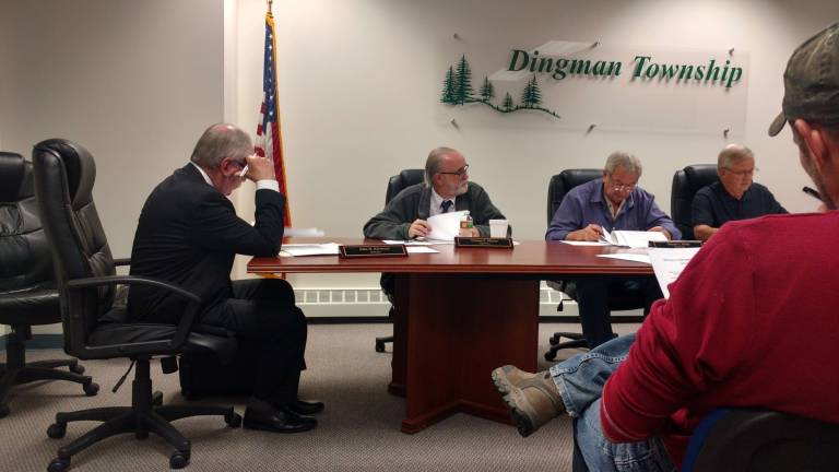 Posting agendas a burden, Dingman officials say Dingman Township supervisors (Photo by Anya Tikka)