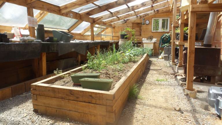 An organic garden greenhouse