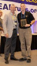 Chief Moglia (right) with L.E.A.D. Chairman, Tom Marinaro, and his “Pennsylvania Instructor of the Year” award.