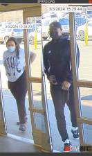 Police are trying to identify these two people in connection to a theft report.