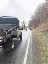 Road repairs in the Delaware Water Gap National Recreation Area on March 25 (Delaware Water Gap National Recreation Area Facebook photo)