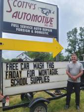 Scot Boyce, of Scotty’s Automotive, is offering free car washes this Friday to provide school supplies to local students.