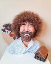 Bob Ross sculpture by Paige Cocchio won an Honorable Mention. Bob Ross was a painter who hosted “The Joy of Painting,” an instructional television program that aired from 1983 to 1994 on PBS.
