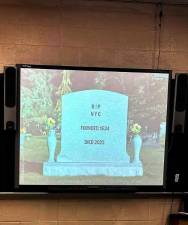 School: Political image part of class lesson plan