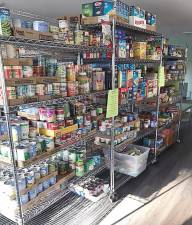 Full shelves at the food pantry at Holy Trinity Lutheran Church in Dingmans Ferry (Photo provided)