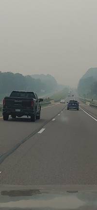 A smoggy commute on 84 near Hamlin. Photo: Jason Fell, Dingmans Ferry