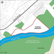 Map showing Santos property by Pike County Scenic Rural Character Preservation Program