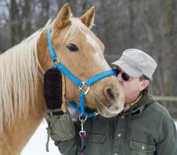Veteran Gary Rusnack connects with one of GAIT’s horses. Photos provided by GAIT Therapeutic Riding Center.