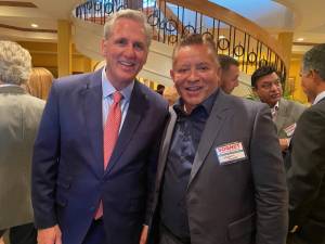 Congressman Kevin McCarthy and Bill Rosado at Rosado’s fundraiser for Jim Bognet
