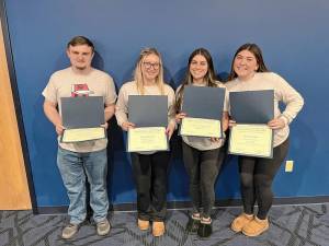 L-R: Senior Michael Helt, senior Kaylee Kurcon, senior Francesca Antonecchia, and junior Emma Ciancio.