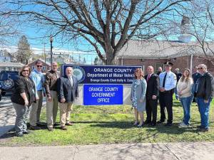 County and city representatives gathered on Monday, April 15 to celebrate the Port Jervis DMV’s ribbon cutting.