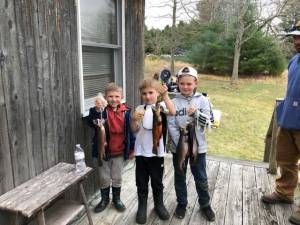 Young anglers (from left) Dylan DeFebo, Landon DeFebo, and Liam Payne.