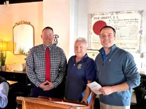 L-R: Jayson Pope, Ernie Olsen, and Rotary President Shaun Burger.