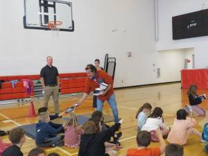 The Milford Matamoras Rotary Club visited the Delaware Valley Elementary School’s third graders to hand out dictionaries.