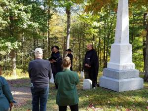 Readers in Laurel Hill Cemetery during last year's program.