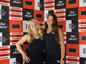 Delaware Valley High School girls tennis co-captains Emma Strickler and Josephine Lordi.