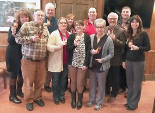 Pictured at the December meeting of the Pike County Tick Borne Diseases Task Force are (from left): Dr. Cathleen Mattos, Dr. Robert Ollar, Pike County Commissioner Ron Schmalzle, Task Force Chair Rosemarie Schoepp, Jill Gamboni of PA Rep. Mike Peifer's office, Hemlock Farms Conservancy Executive Director Kelly Stagen, Stephen Alessi of PennState Extension, Ellen Scarisbrick, Pike County Commissioner Matt Osterberg, Task Force Liaison Brian Snyder of the Pike County Community Planning Office, and Pike County Health Nurse Tammy DeLeo.