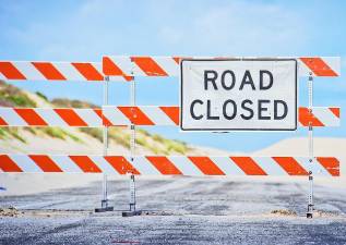 Area road closures, detours