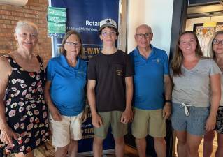 Pictured left to right are: Christine Kerstetter, Rotarian Youth Committee Chair; Linda Messer, Rotarian Youth Committee; Beau Tannenbaum; John Messer, Rotarian Youth Committee; Candace Mahala, Club President; and Tammy Bekirov, Rotarian Youth Committee. Photo provided by Christine Kerstetter.