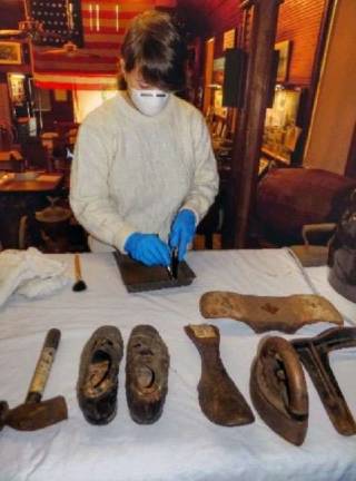 Elizabeth Nicholson at work at the Mill Rift Civic Association Museum (Photo provided)