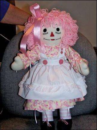 A handmade doll during Breast Cancer Awareness Month. (Contributed photo)