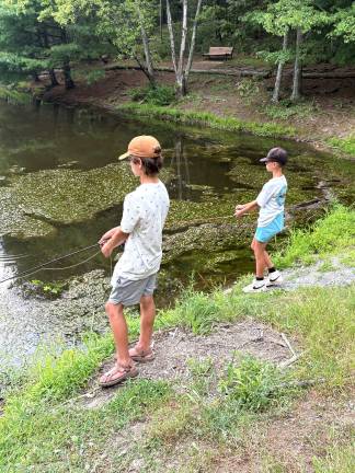 Children fishing.