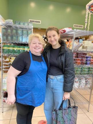 Tetyana (Tanya) Tserkovnyuk (left) with Anastasia Usmanova, regular customer who comes weekly from Brooklyn, New York.