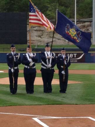 From left: C/2Lt Thomas McCormick of Scranton, C/Capt Michael Pope III of Old Forge, C/CMSgt Robert Klemens of Scranton, and C/MSgt Kyle Hordyszynski of Milford (Photo provided)