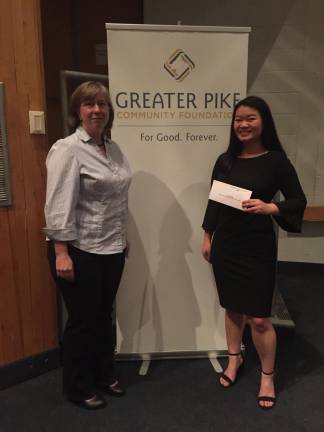 Gail Shuttleworth, Greater Pike Scholarship Chair, and Shira Michel, the first recipient of the Sydney Fluck “Syd’s Kids” Scholarship.