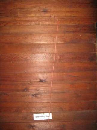 Disciplinary can (it looks too fragile to have done much good!) (Photo by Ginny Privitar)