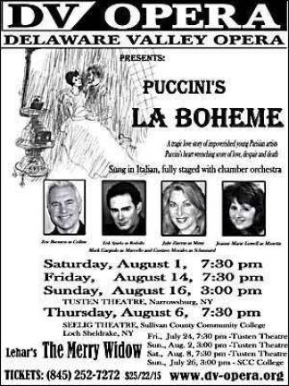 The Delaware Valley Opera presents La Boheme'
