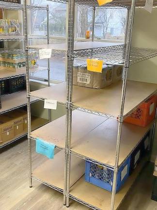 Shelves at the Pike County Ecumenical Food Pantry after their food distribution on March 20. Thank you to Ed Gragert for volunteering to make a trip down to Second Harvest in Nazareth, PA to pick up free groceries for us, the pantry posted on Facebook. Thank you everyone for your support!