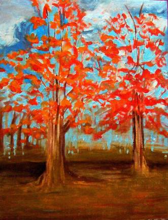 Susan Miiller, "Maples at Grange," oils