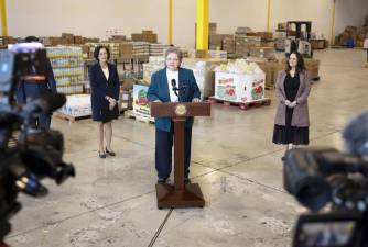 Deputy Secretary of Agriculture Cheryl Cook urges Pennsylvanians to support their local food banks and pantries ahead of Federal changes to SNAP, in Harrisburg, PA on February 23, 2023.