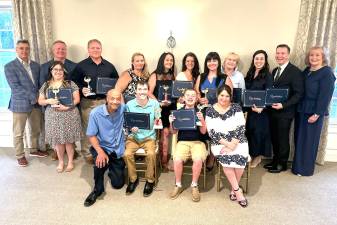 S.A.F.E presenters, nominees and winners. Back: left to right: Frank Bartoli - PA Inclusive, Jeff Platko - Brighter Journeys presenter for the Lisa. M. Urbanski Award (Brother of Lisa), Scott Zoscin- Weatherly Area School District, Debbie Ludden, Tara Quinn, Mary Vanesko, Jeanette Linskey-Sanders, Maura Leighton, Mary Siejak, Anthony Melf,Donna Connelly. Front: left to right: Dolphus Teart - SAFE Board Member, Brian Boston - Bake Inclusive, Christian Ochs, Malinda Knipfer - SAFE Executive Director.