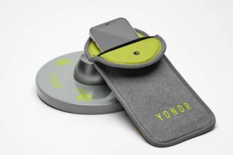 High schools in Middletown and Newburgh, N.Y., purchased Yondr pouches for all students in attempt to curb the negative effects of cell phone use in school. Photo: Yondr.
