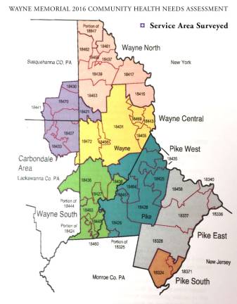 The study encompassed these areas of the Wayne, Pike and Carbondale region (Image provided)