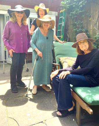 The monthly lunch group featuring from left: Suzanne Braun Levine, Joanne Edgar, Robin Morgan and Gloria Steinem.