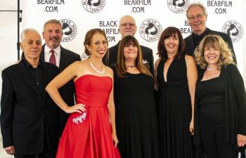 The festival board (from left): Jerry Weinstock, Tim Smith, Michelle Marquis, Darrell Berger, Susan Sanchez-Fontaine, Veronica Coyne, Max Brinson, and Renee Hoover