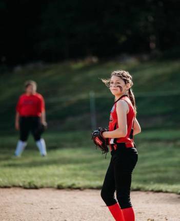 Khole Napoli, of Dingmans Ferry, Pa., started playing little league when she was three years old. Since then, she’s transitioned to doing travel and at age 14 is already on a Division II 2030 college “watch list” for Western Connecticut University. Provided photo