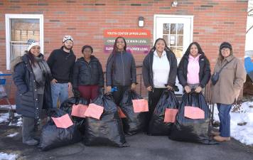 From left: Aida Garcia-Cole, assistant registrar for graduation services and MANA advisor, Cinnsire Warner, Dynasia Speaks, Oliana Cole, Olivia Cole, Arianna Gonzalez, and Laura Kieselbach, associate professor of English.